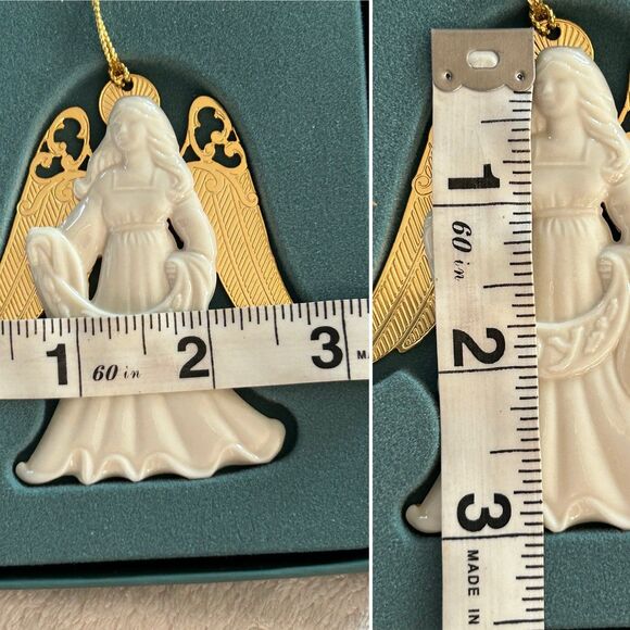 Lenox Laurels Joy Porcelain Angel and Lenox Joy Silver Christmas Tree Ornaments - Picture 7 of 12